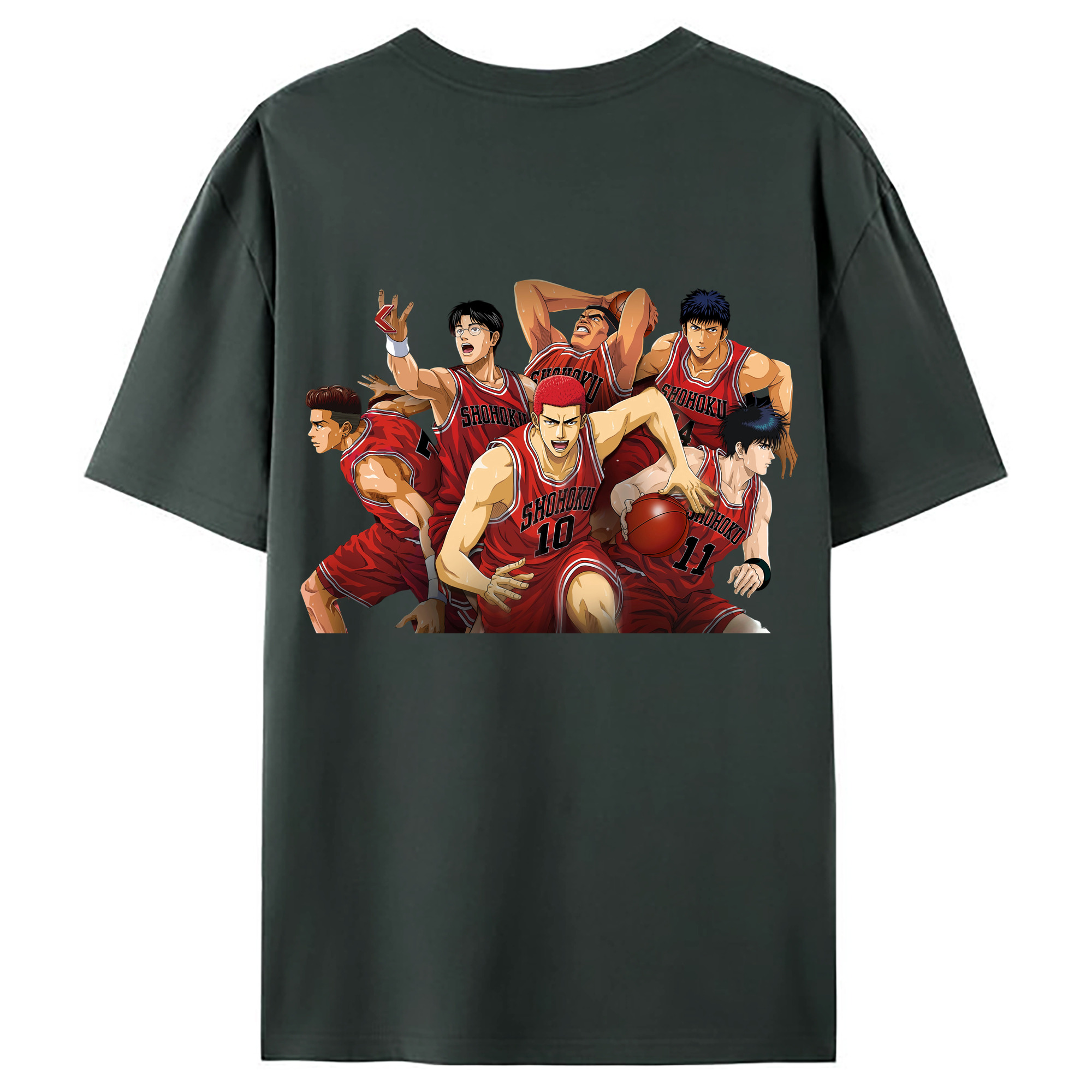 （画像用） SLAM DUNK／スラムダンク 綿100％ メンズ半袖Tシャツ（バックプリント） 通気性
